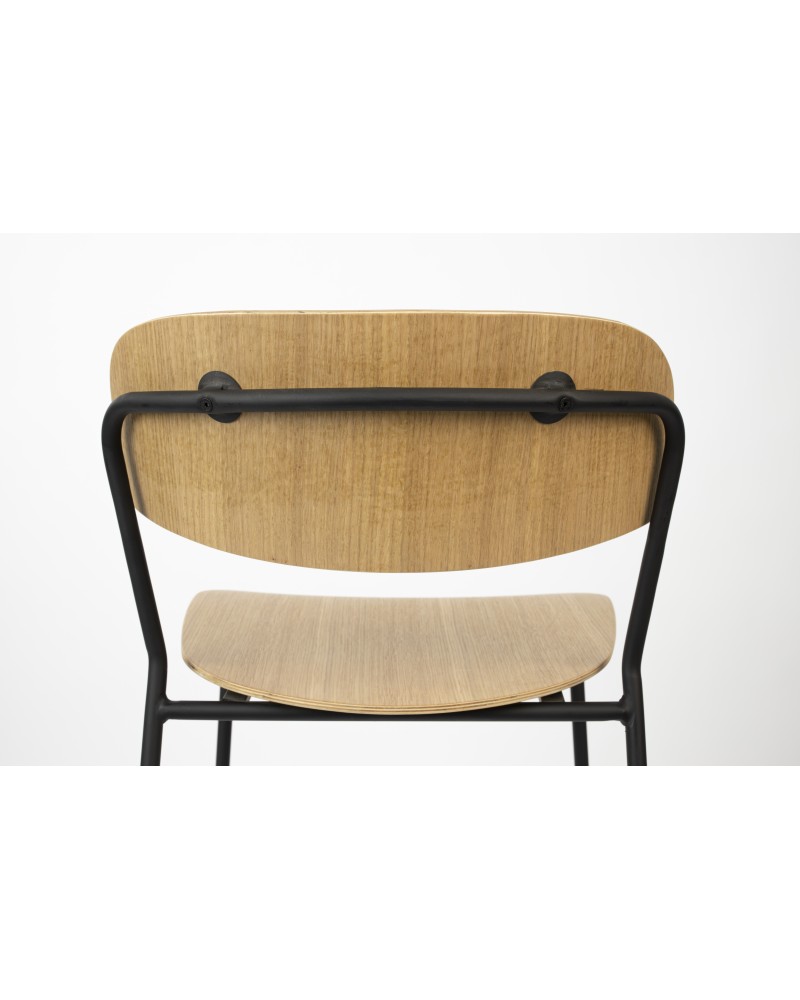 JOLIEN Counter Stool | Wood with black legs