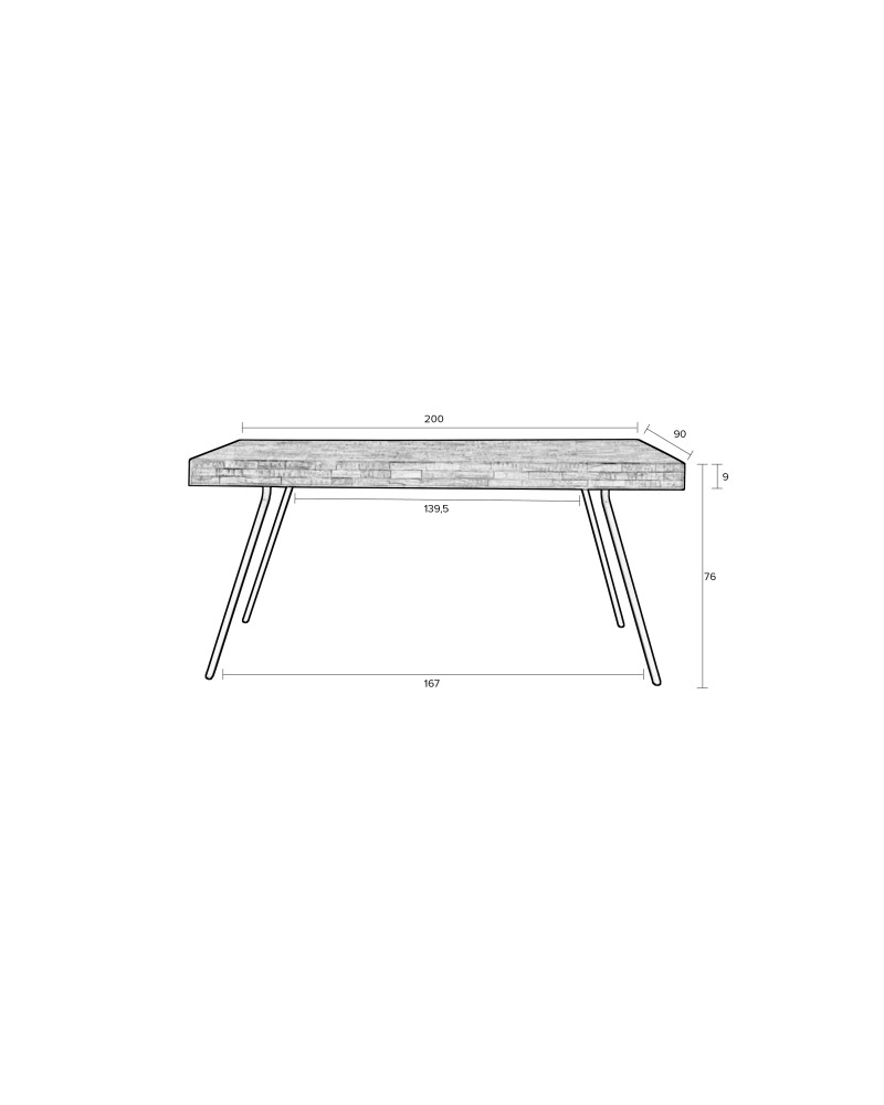SURI Dining Table 200x90cm | Natural