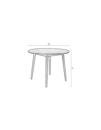 FABIO Dining Table 120cm  | Natural