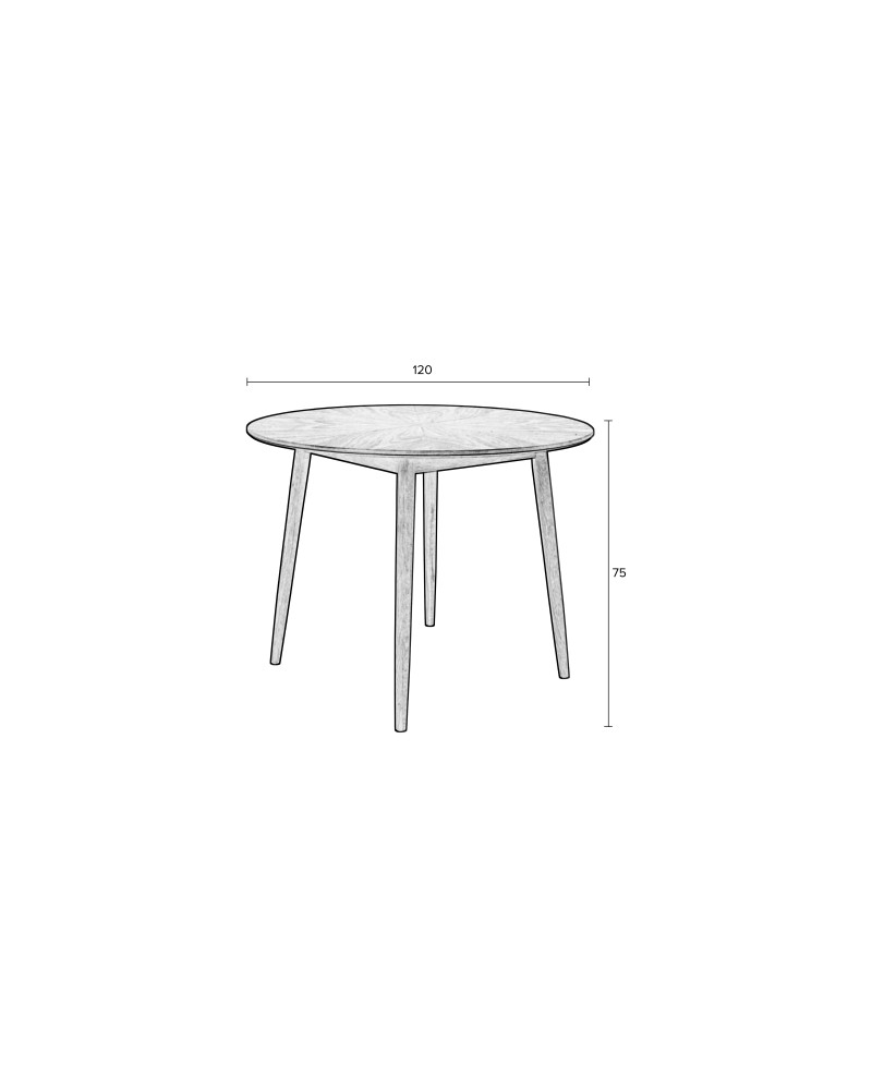 FABIO Dining Table 120cm  | Natural