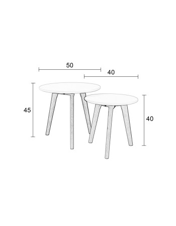 BODINE Side Table Set of 2