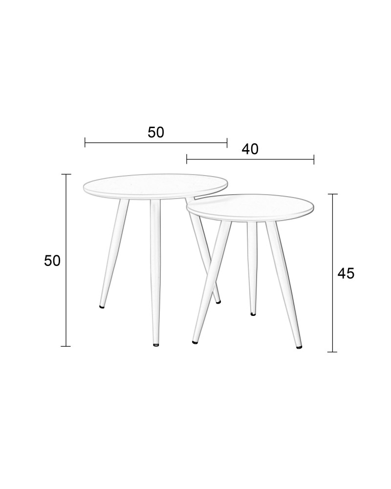 DAVEN Side Table Set of 2 | White