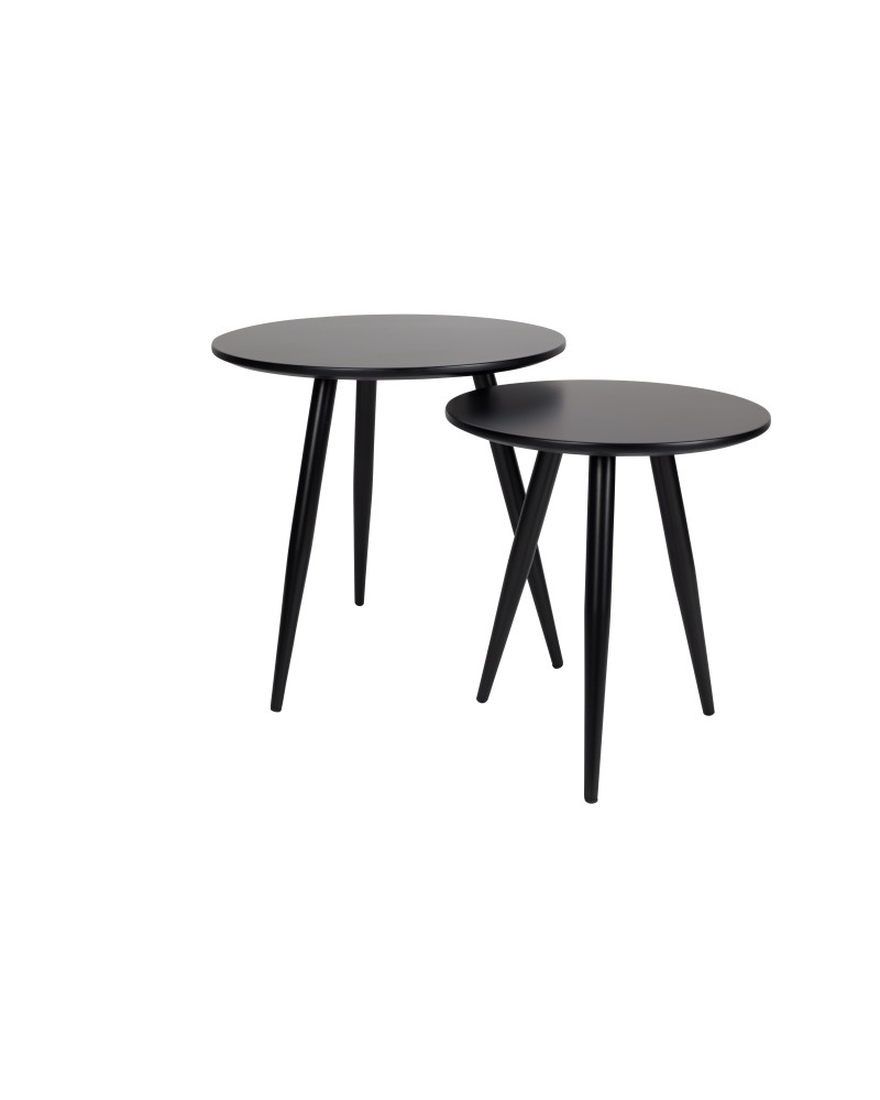 DAVEN Side Table Set of 2 | Black