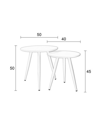 DAVEN Side Table Set of 2 | Black