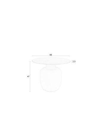 KARULA High Side Table | Travertin top, Beige metal