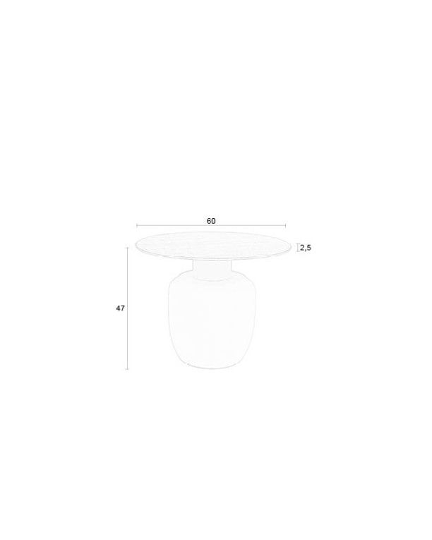 KARULA High Side Table | Travertin top, Beige metal