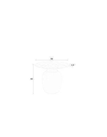 KARULA Low Side Table | Travertin top, Beige metal