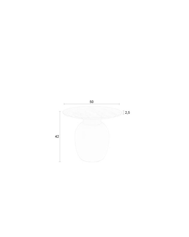 KARULA Low Side Table | Travertin top, Beige metal