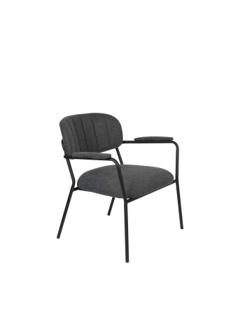JOLIEN Lounge Armchair | Dark grey with black legs