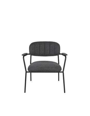 JOLIEN Lounge Armchair | Dark grey with black legs