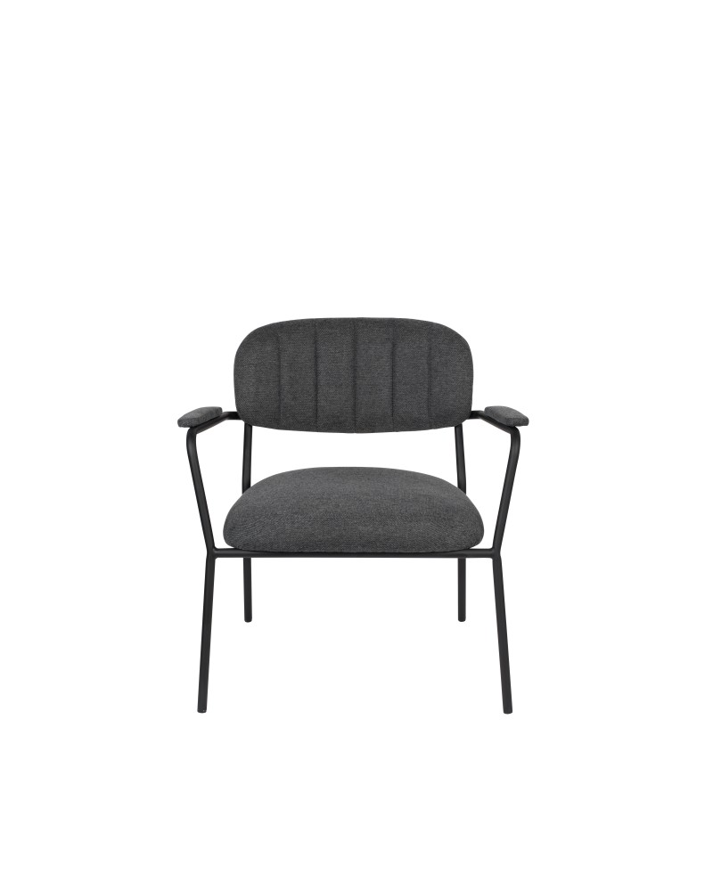 JOLIEN Lounge Armchair | Dark grey with black legs