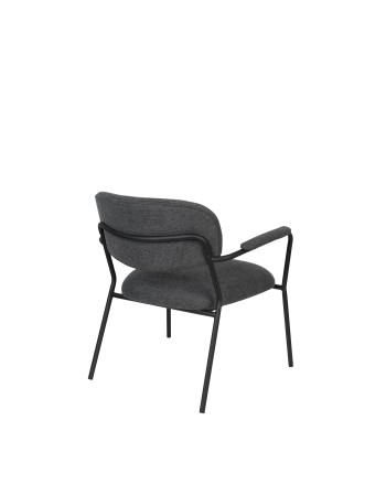 JOLIEN Lounge Armchair | Dark grey with black legs