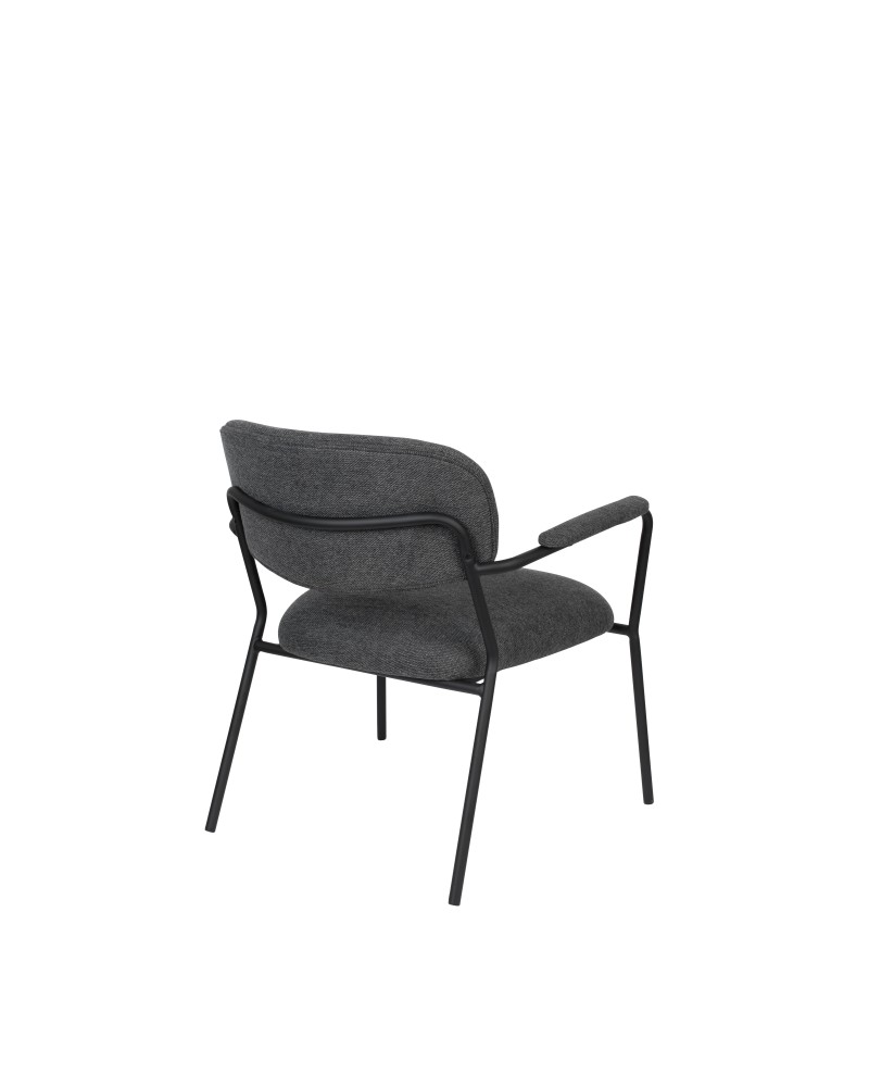 JOLIEN Lounge Armchair | Dark grey with black legs