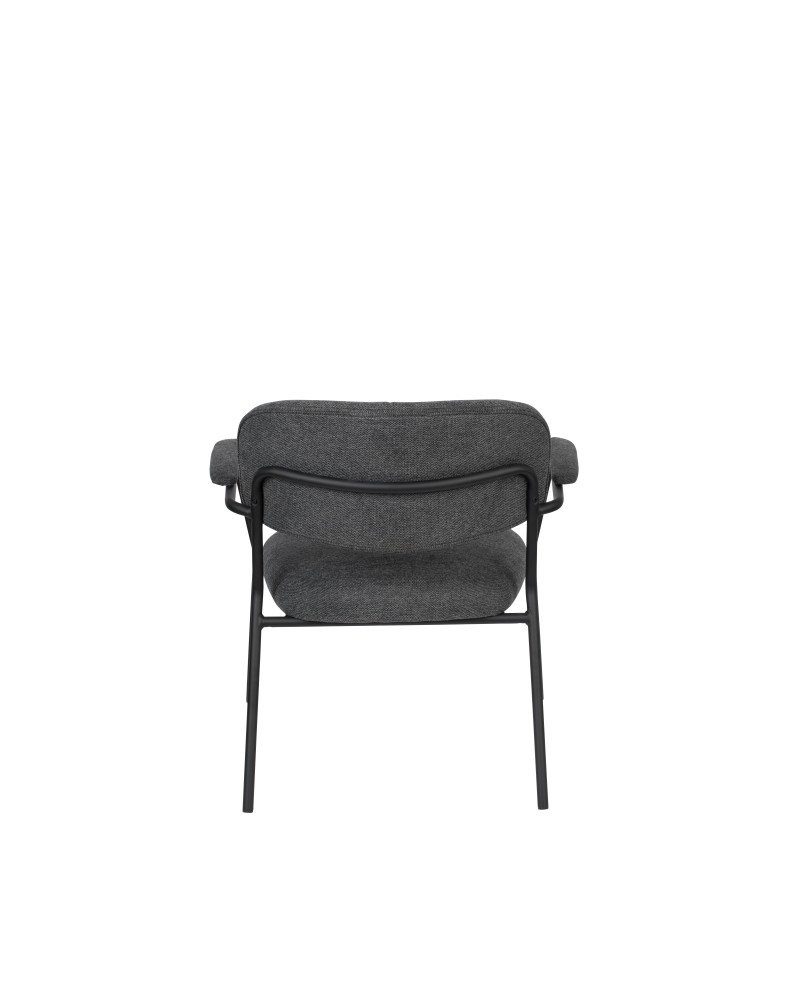 JOLIEN Lounge Armchair | Dark grey with black legs