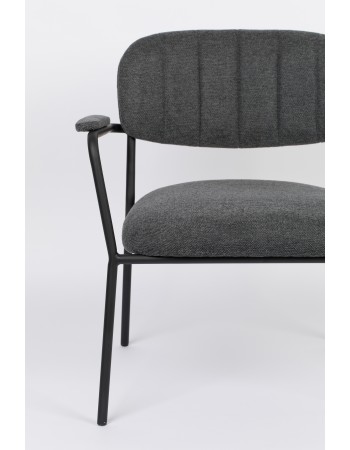 JOLIEN Lounge Armchair | Dark grey with black legs