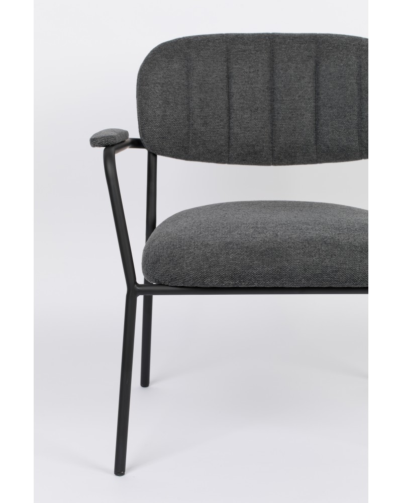 JOLIEN Lounge Armchair | Dark grey with black legs