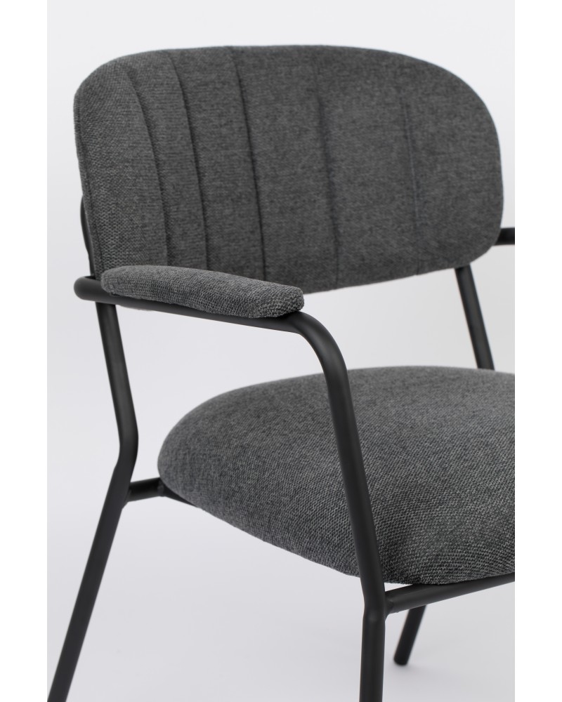 JOLIEN Lounge Armchair | Dark grey with black legs