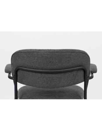 JOLIEN Lounge Armchair | Dark grey with black legs