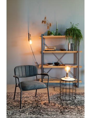 JOLIEN Lounge Armchair | Dark grey with black legs