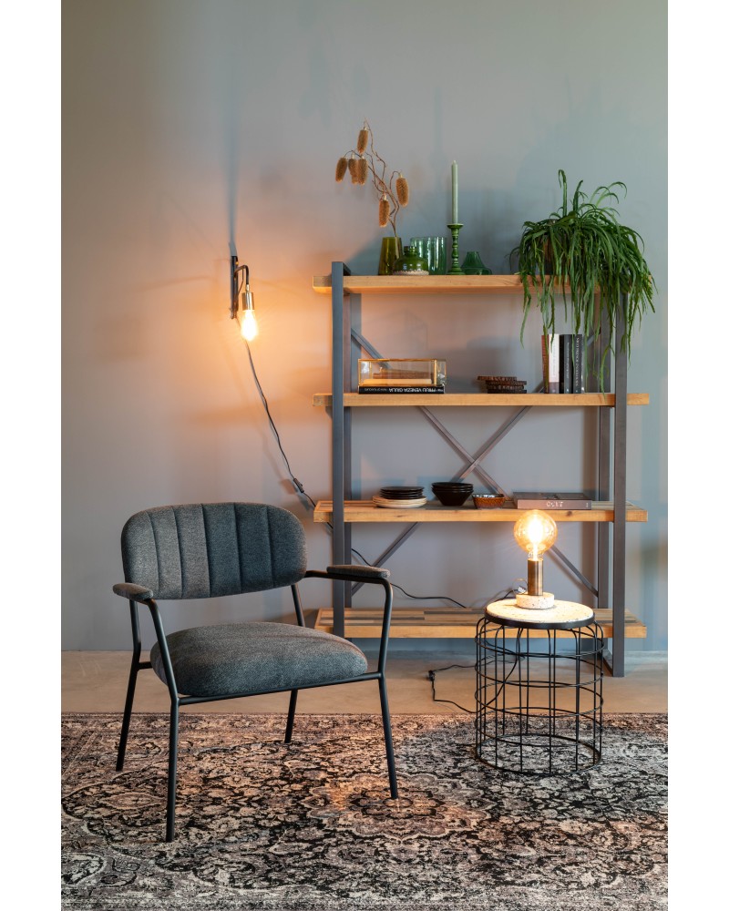 JOLIEN Lounge Armchair | Dark grey with black legs