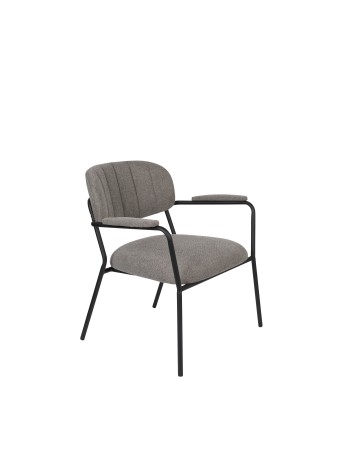 JOLIEN Lounge Armchair | Grey with black legs
