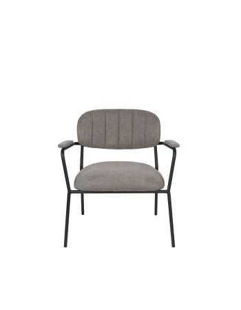 JOLIEN Lounge Armchair | Grey with black legs