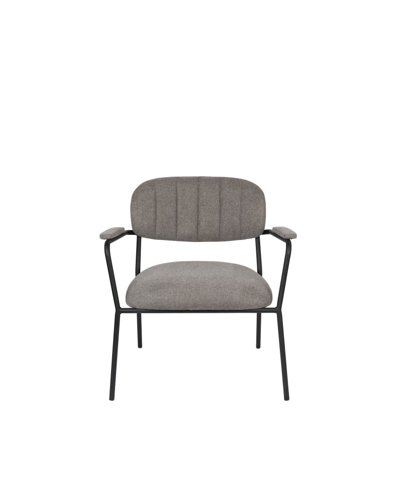 JOLIEN Lounge Armchair | Grey with black legs