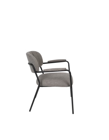 JOLIEN Lounge Armchair | Grey with black legs