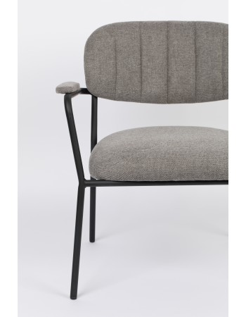 JOLIEN Lounge Armchair | Grey with black legs