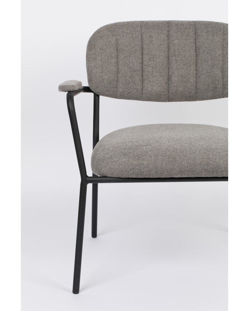 JOLIEN Lounge Armchair | Grey with black legs