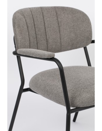 JOLIEN Lounge Armchair | Grey with black legs