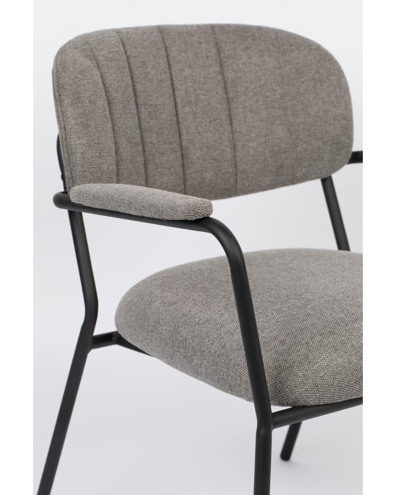 JOLIEN Lounge Armchair | Grey with black legs