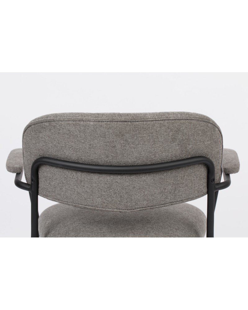 JOLIEN Lounge Armchair | Grey with black legs