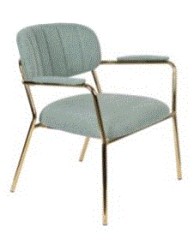 JOLIEN Lounge Chair | Light green with gold legs