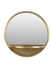FEYZA Mirror Round Shelf | Brass