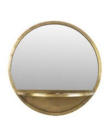 FEYZA Mirror Round Shelf | Brass