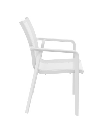 PACIFIC Armchair | White textilene with white polypropylene frame