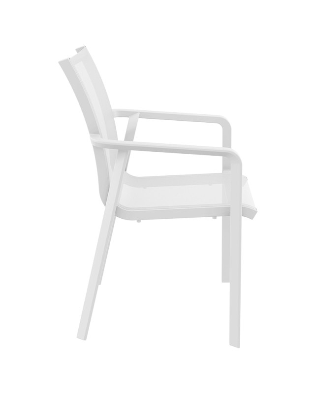 PACIFIC Armchair | White textilene with white polypropylene frame