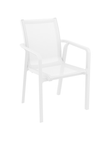 PACIFIC Armchair | White textilene with white polypropylene frame