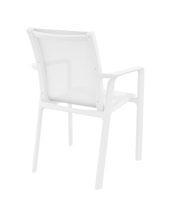 PACIFIC Armchair | White textilene with white polypropylene frame