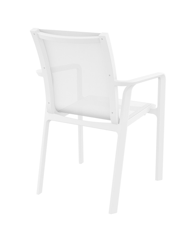 PACIFIC Armchair | White textilene with white polypropylene frame