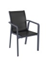 PACIFIC Armchair | Dark grey textilene with black polypropylene frame