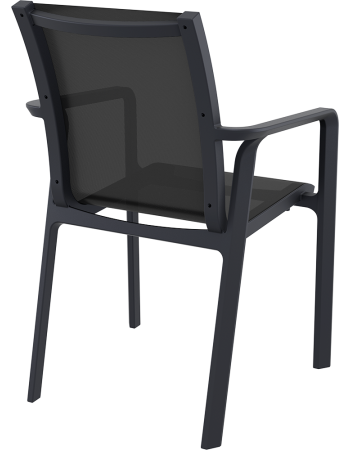 PACIFIC Armchair Black textilene with black polypropylene frame