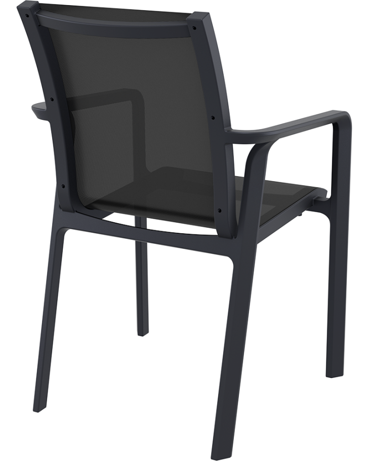 PACIFIC Armchair Black textilene with black polypropylene frame