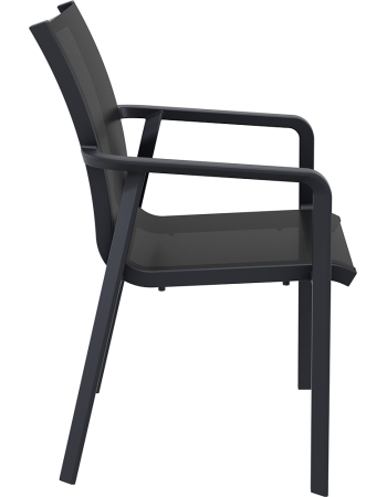 PACIFIC Armchair Black textilene with black polypropylene frame