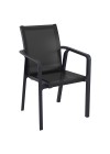PACIFIC Armchair Black textilene with black polypropylene frame