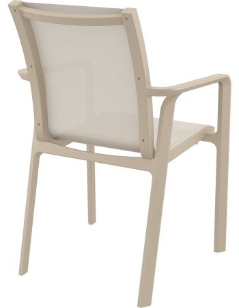 PACIFIC Armchairs | Taupe textilene with taupe polypropylene frame