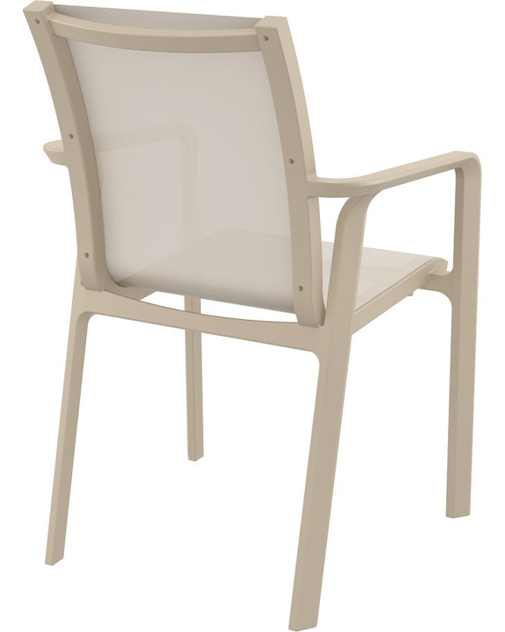 PACIFIC Armchairs | Taupe textilene with taupe polypropylene frame