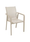 PACIFIC Armchairs | Taupe textilene with taupe polypropylene frame