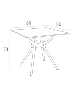 AIR HPL Table Top 80x80cm | White